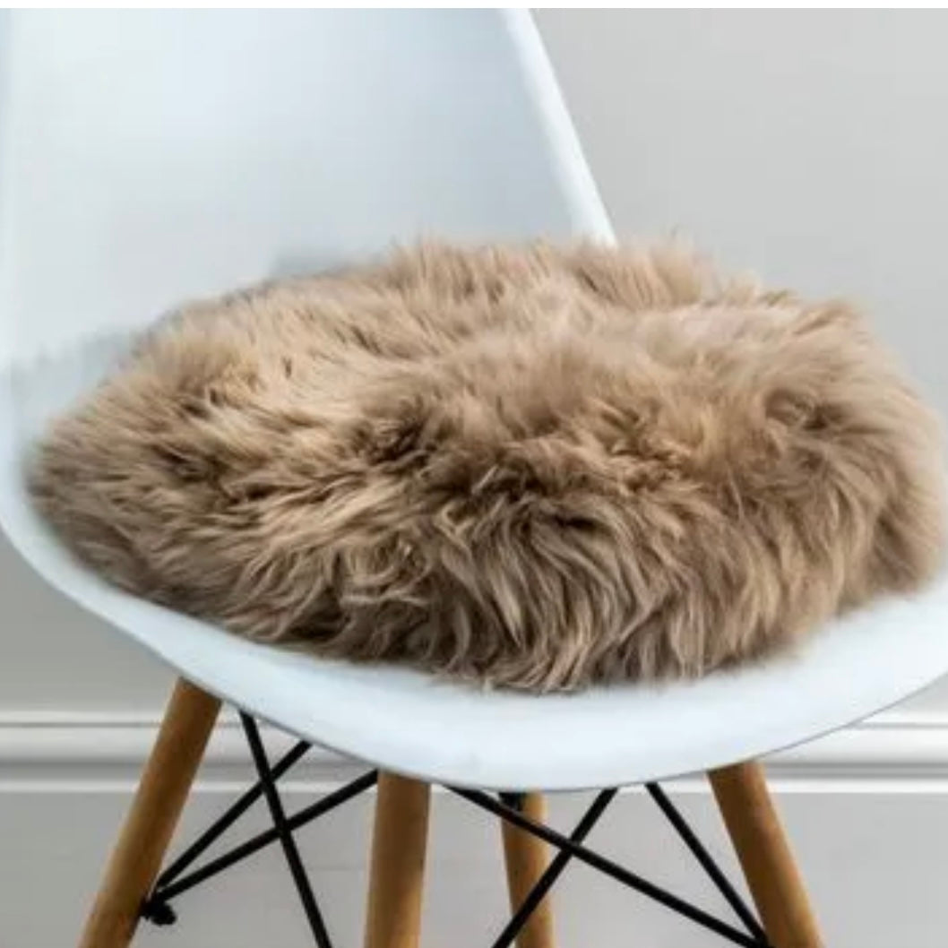 Round Sheepskin Chair Pad 