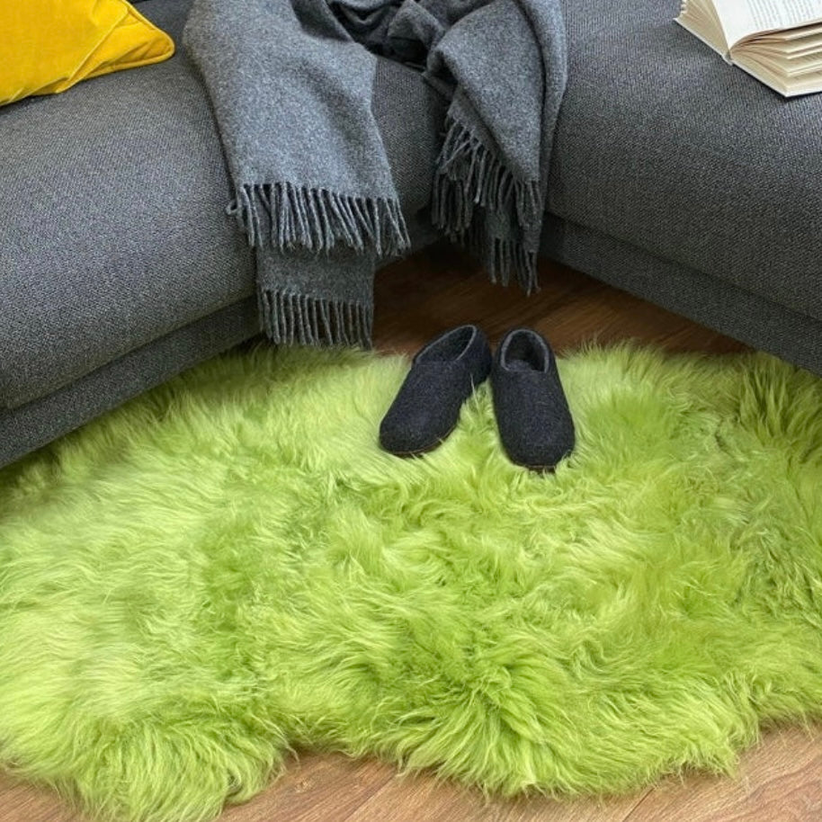 medium Long wool sheepskin rug