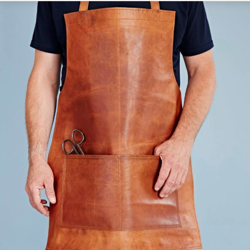Distressed Leather Barbecue  Apron