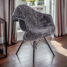 Sheepskin Rug Curly Long Wool Medium 90cm Luxury Quality Dark Grey