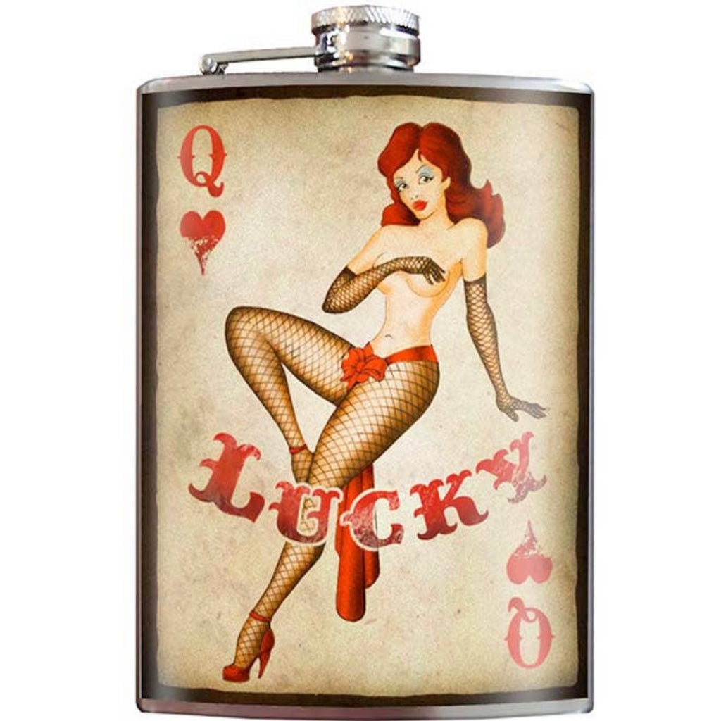 Trixie & Milo  Queen Of Hearts  Hip Flask