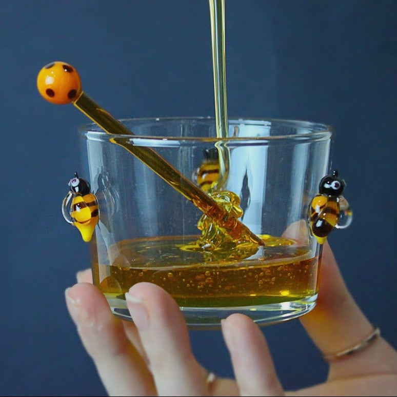 Glass Honey Bowl With Bees