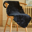 90 cm black sheepskin rug