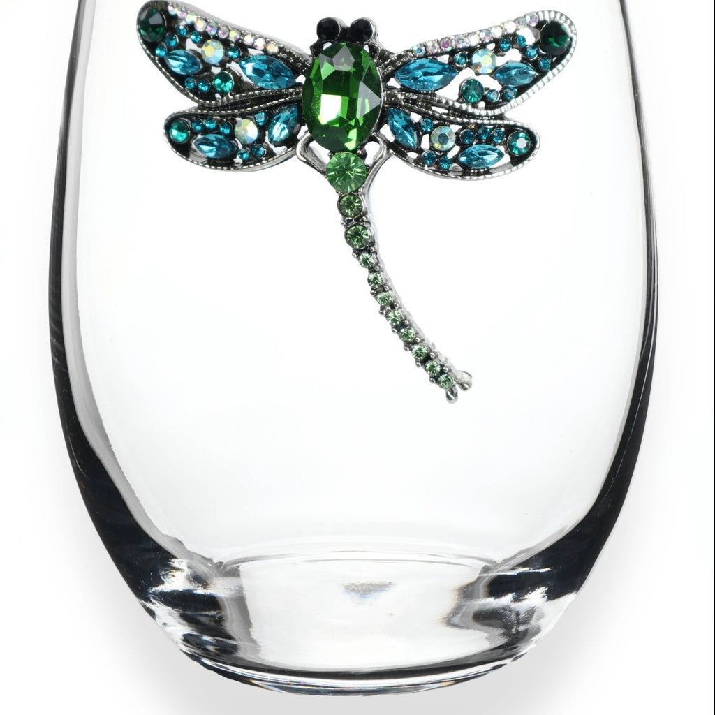 Dragonfly Jeweled Stemless Glass